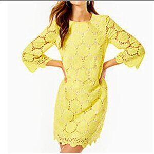 Lilly Pulitzer Mariella scallop yellow eyelet dress 2